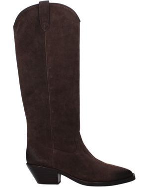 Ash Boots Dolly Woman Suede Brown/head Dark Dark - Bruin