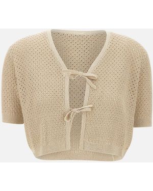 Marella Ciak Häkel-Strickjacke - Natur