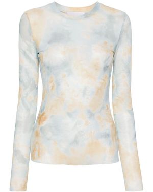Erika Cavallini Semi Couture Top Met Grafische Print - Blauw