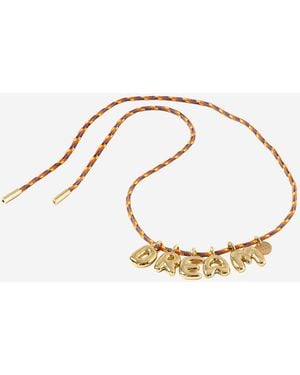 Sorbet Island Fabric And Metal Necklace - Metallic