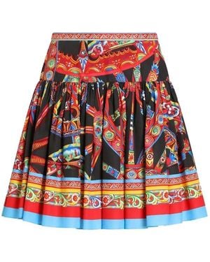 Dolce & Gabbana Poplin Minirok Met Carretto-print - Rood