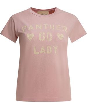 Valentino Panther Lady T-shirts Pink