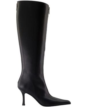 Alexander Wang Schoenen ,Zwart ,Leer Puntige Neus Stiletto Hoge Laarzen