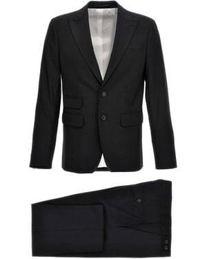 DSquared² Tailored Two-Piece Wool Suit With Refined Texture - Black