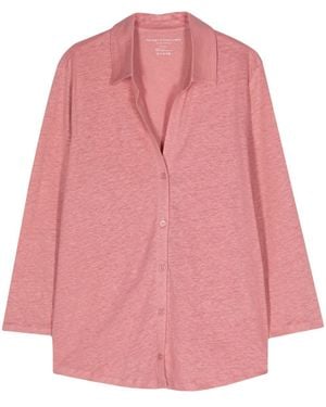 Majestic Majestuosa camisa de lino de 3/4 de manga - Rosa