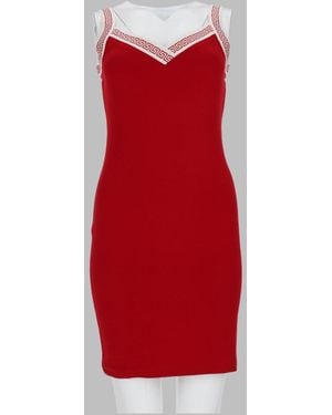Versace Stretch Cotton Mini Dress - Red