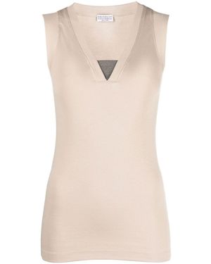 Brunello Cucinelli Cotton Tank Top - Natural