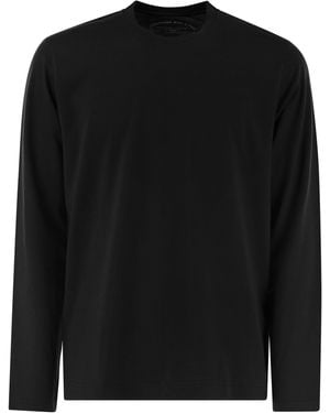 Fedeli Giza Cotton Crew Neck T Shirt - Black