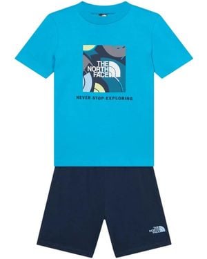 The North Face T-Shirt Set With Bermuda Shorts - Blue