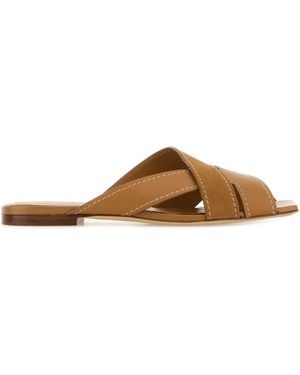 Tod's Biscuit Suede And Leather Slippers - Brown
