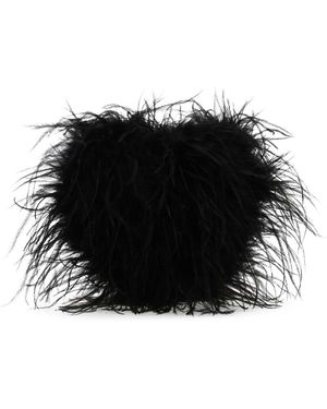 Alexander Wang Black Feathers Clutch - Zwart