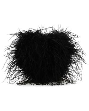 Alexander Wang Black Federn Clutch - Schwarz