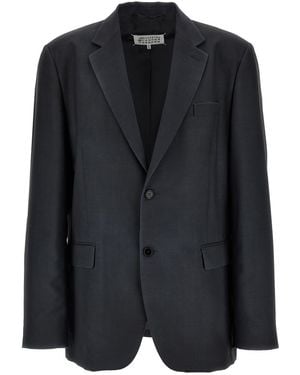 Maison Margiela Single-Breasted Mohair Blazer - Black