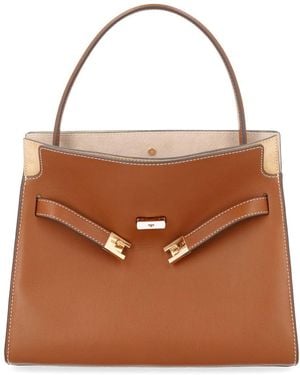 Tory Burch Lee Radziwill Satchel, Leather - Brown