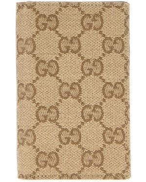 Gucci Gg Canvas Essence Classic Card Holder - Natural