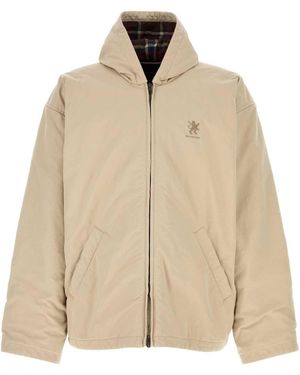 Balenciaga Sand Cotton Blend Oversize Padded Jacket - Natural