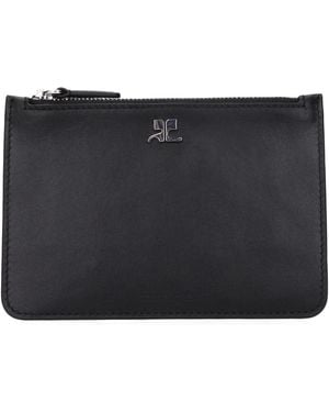 Courreges Wallet Leather - Black