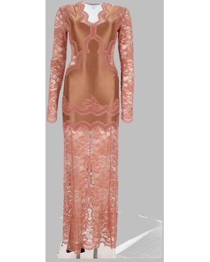 Rabanne Viscose Blend Dress With Stretch - Natural