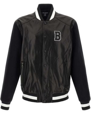 Balmain Varsity Puffer Jackets - Black