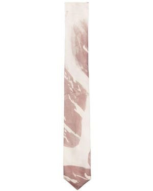 Alysi Printed Silk Tie - White