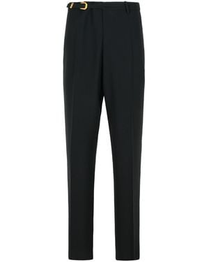 Versace Black Virgin Wool Blend Patalone - Zwart