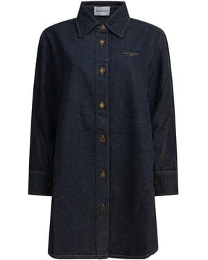 Givenchy Denim Shirt With Embroidery - Blue