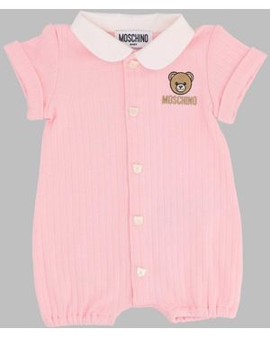 Moschino Mini Cotton Jumpsuit With Gift Box - Pink