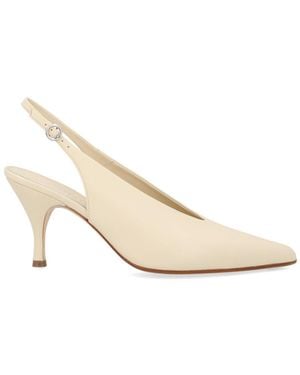 Aeyde Samia Leather Heeled Sandals - Natural