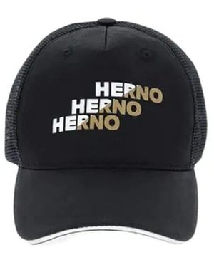 Herno Logo Baseball Mesh Cap - Black