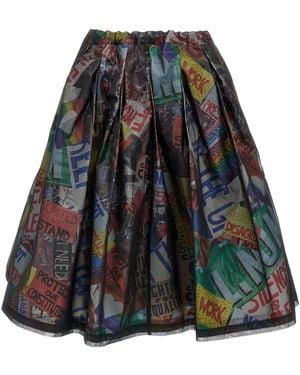 Comme des Garçons Strukturierter Midi -Rock - Mehrfarbig
