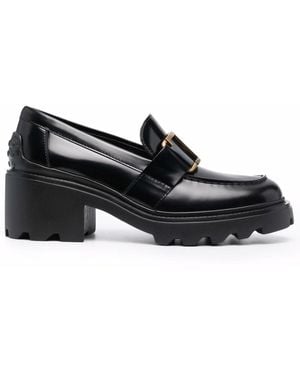 Tod's Mocassini con placca logo - Nero