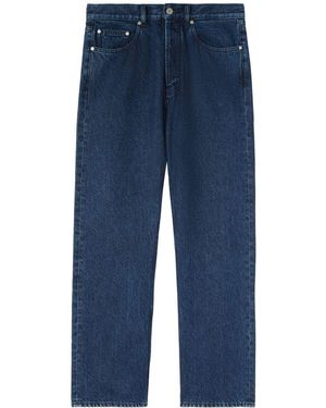 Palm Angels Straight-Leg-Jeans Mit Logo-Print - Blau