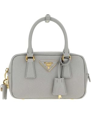 Prada Powder Leather Handbag - Grey