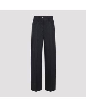 Prada Anthracite Virgin Wool Pants - Blau