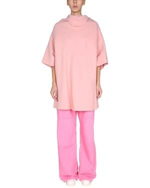 Raf Simons Draped Neck Wool Blend Dress - Pink