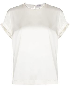 Brunello Cucinelli Zijden T-Shirt - Wit