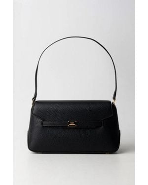 Elisabetta Franchi Shoulder Bag With Logo Plaque - Black