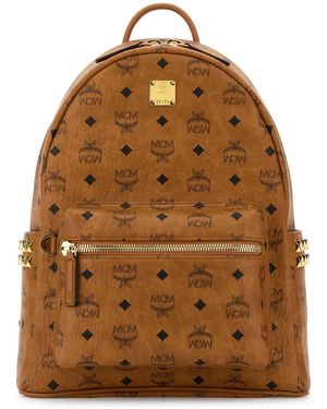 MCM Gedruckter Leinwand Medium Stark Rucksack - Braun
