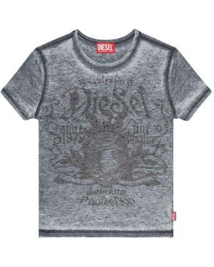 DIESEL Cotton Blend T-Shirt - Grey
