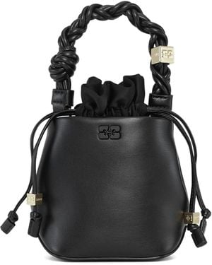 Ganni Bou Kleine Bucket-Tas - Zwart
