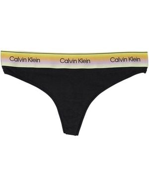 Calvin Klein Logo Band Thong - Yellow