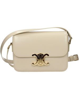 Celine Teen Triomphe Crossbody Bag Leather/Cream - Natural