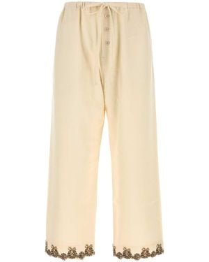 Bode Laurelist Pajama Pants - Natural