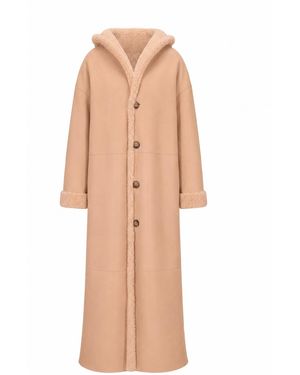 LA ROSE Cappotto Montone Lungo Reversibile - Natur