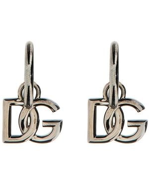 Dolce & Gabbana Pendientes del logotipo de DG - Metálico