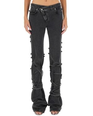 McQueen Alexander Mc Queen Jeans With Knotted Detail - Black