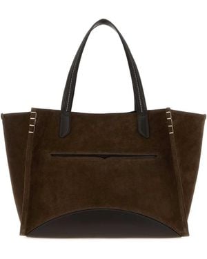JW Anderson Chocolate Suede Loafer Shopping Bag - Brown