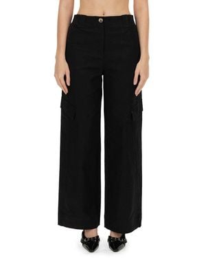 Ganni Herringbone Pants - Black