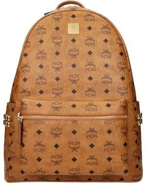 MCM Backpacks And Marshmallows Stark Side Studs Cloth/Cognac - Brown