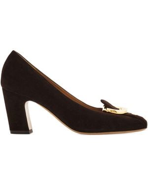 Ferragamo Pumps Met Blokhak - Bruin